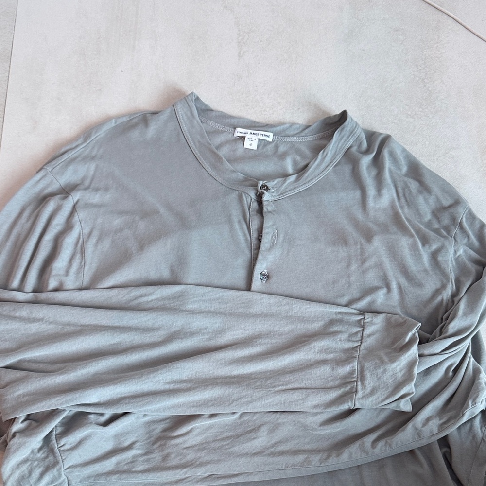 James Perse Slate Gray Long Sleeve Henley